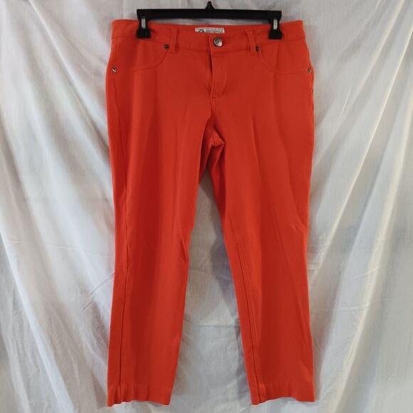 Vntg Southpole Women's Orange Pants Size 1 XL Stretchable Straight Cut Jeans - Picture 2 of 5